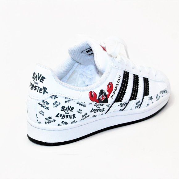 Adidas Superstar x PHILIP COLBERT "Save the Lobster" Art White / Red  Men's 5.5 - Picture 5 of 11